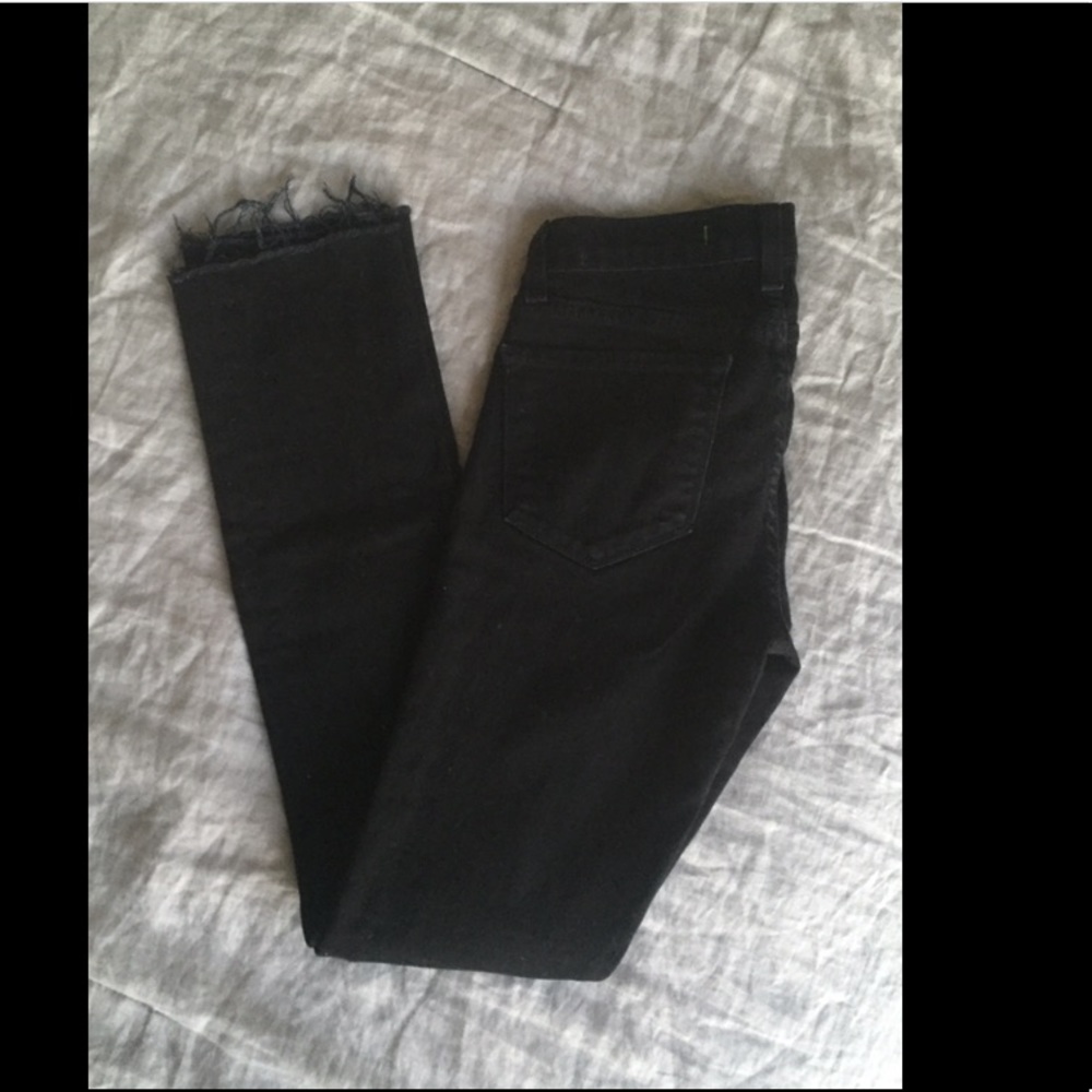 J brand black jeans with raw bottom🖤